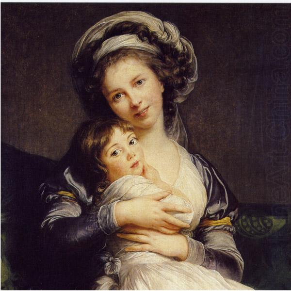 elisabeth vigee-lebrun Self-Portrait in a Turban with Her Child china oil painting image